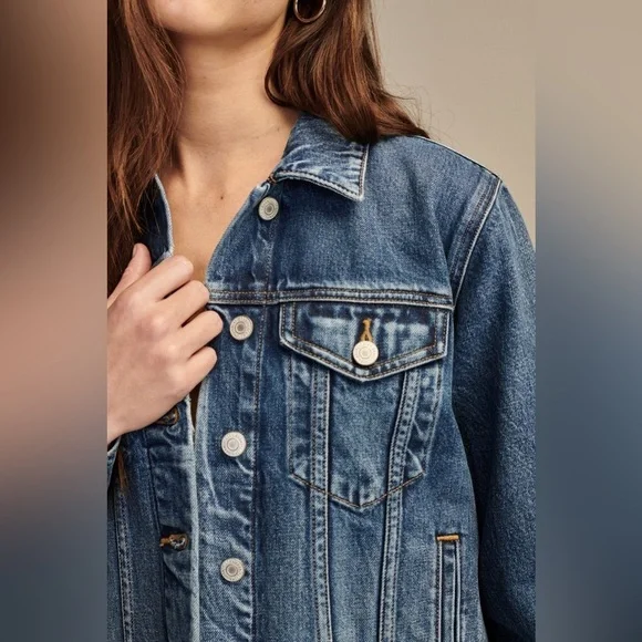 Jeans Jacket Denim Cotton by Lucky Brand Size M - Picture 5 of 11